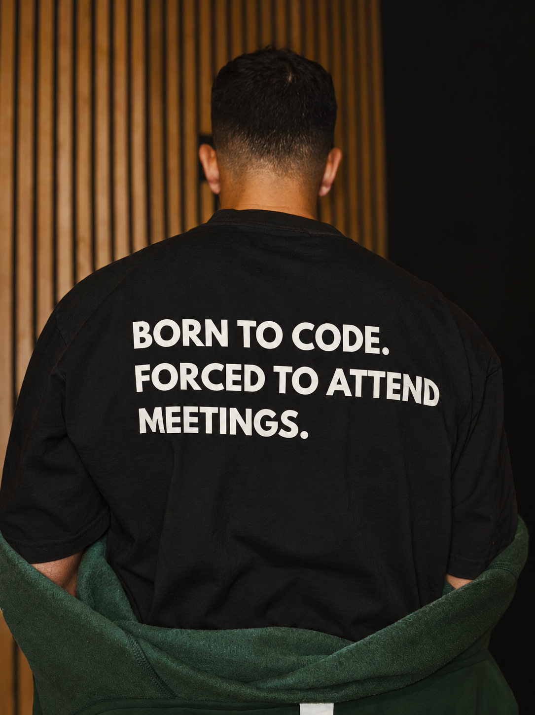 Born to Code Oversized Graphic T-Shirt – Black