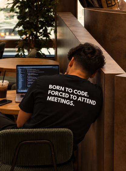 Born to Code Oversized Graphic T-Shirt – Black